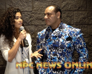 IFBB Pro League Pro Etila Santiago interviews Sheru Aangrish  at the 2020 NPC National Championships